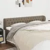 Image de vidaXL Tête de lit avec oreilles Taupe 203x23x78/88 cm Tissu
