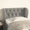 Image de vidaXL Tête de lit avec oreilles Gris clair 83x23x78/88 cm Velours