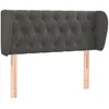 Image de vidaXL Vidaxl Tête De Lit Avec Oreilles Gris Foncé 93x23x78/88 Cm Velours