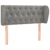 Image de vidaXL TÃªte de lit avec oreilles Gris clair 103x23x78/88 cm Velours