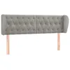 Image de vidaXL TÃªte de lit avec oreilles Gris clair 147x23x78/88 cm Velours