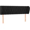 Image de vidaXL TÃªte de lit avec oreilles Noir 147x23x78/88 cm Velours