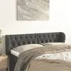 Image de vidaXL Tête de lit avec oreilles Gris foncé 163x23x78/88 cm Velours