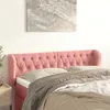 Image de vidaXL Tête de lit avec oreilles Rose 163x23x78/88 cm Velours