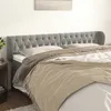 Image de vidaXL Tête de lit avec oreilles Gris clair 203x23x78/88 cm Velours
