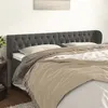Image de vidaXL Tête de lit avec oreilles Gris foncé 203x23x78/88 cm Velours