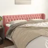Image de vidaXL Tête de lit avec oreilles Rose 203x23x78/88 cm Velours