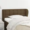 Image de vidaXL Tête de lit avec oreilles Marron foncé 103x23x78/88 cm Tissu