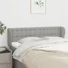 Image de vidaXL Tête de lit avec oreilles Gris clair 147x23x78/88 cm Tissu3117576