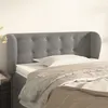 Image de vidaXL Tête de lit avec oreilles Gris clair 103x23x78/88 cm Velours