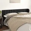 Image de vidaXL Tête de lit avec oreilles Noir 163x23x78/88 cm Velours