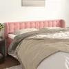 Image de vidaXL Tête de lit avec oreilles Rose 163x23x78/88 cm Velours