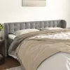 Image de vidaXL Tête de lit avec oreilles Gris clair 183x23x78/88 cm Velours