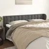 Image de vidaXL Tête de lit avec oreilles Gris foncé 183x23x78/88 cm Velours