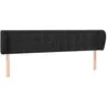 Image de vidaXL TÃªte de lit avec oreilles Noir 183x23x78/88 cm Velours