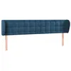 Image de vidaXL Tête de lit avec oreilles Bleu foncé 183x23x78/88 cm Velours