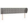 Image de vidaXL TÃªte de lit avec oreilles Gris clair 203x23x78/88 cm Velours