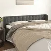 Image de vidaXL Tête de lit avec oreilles Gris foncé 203x23x78/88 cm Velours3117645