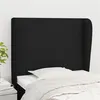 Image de vidaXL Tête de lit avec oreilles Noir 83x23x118/128 cm Tissu