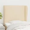 Image de vidaXL Tête de lit avec oreilles Crème 83x23x118/128 cm Tissu
