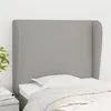 Image de vidaXL Tête de lit avec oreilles Gris clair 93x23x118/128 cm Tissu