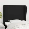 Image de vidaXL Tête de lit avec oreilles Noir 93x23x118/128 cm Tissu