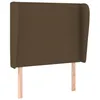Image de vidaXL TÃªte de lit avec oreilles Marron foncÃ© 93x23x118/128 cm Tissu