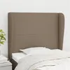 Image de vidaXL Tête de lit avec oreilles Taupe 93x23x118/128 cm Tissu
