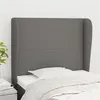 Image de vidaXL Tête de lit avec oreilles Gris foncé 103x23x118/128 cm Tissu