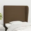 Image de vidaXL Tête de lit avec oreilles Marron foncé 103x23x118/128 cm Tissu