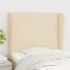Image de vidaXL Tête de lit avec oreilles Crème 103x23x118/128 cm Tissu