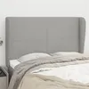 Image de vidaXL Tête de lit avec oreilles Gris clair 147x23x118/128 cm Tissu