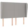 Image de vidaXL TÃªte de lit avec oreilles Gris clair 147x23x118/128 cm Tissu