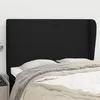 Image de vidaXL Tête de lit avec oreilles Noir 147x23x118/128 cm Tissu
