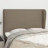 Image de vidaXL Tête de lit avec oreilles Taupe 147x23x118/128 cm Tissu