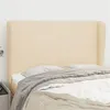 Image de vidaXL Tête de lit avec oreilles Crème 147x23x118/128 cm Tissu