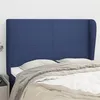 Image de vidaXL Tête de lit avec oreilles Bleu 147x23x118/128 cm Tissu