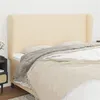 Image de vidaXL Tête de lit avec oreilles Crème 163x23x118/128 cm Tissu