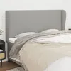 Image de vidaXL Tête de lit avec oreilles Gris clair 183x23x118/128 cm Tissu