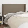 Image de vidaXL Tête de lit avec oreilles Taupe 183x23x118/128 cm Tissu