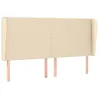 Image de vidaXL TÃªte de lit avec oreilles CrÃ¨me 203x23x118/128 cm Tissu