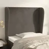Image de vidaXL Tête de lit avec oreilles Gris foncé 83x23x118/128 cm Velours