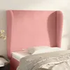 Image de vidaXL Tête de lit avec oreilles Rose 93x23x118/128 cm Velours