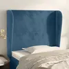 Image de vidaXL Tête de lit avec oreilles Bleu foncé 103x23x118/128 cm Velours