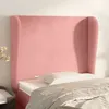 Image de vidaXL Tête de lit avec oreilles Rose 103x23x118/128 cm Velours3117723