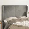 Image de vidaXL Tête de lit avec oreilles Gris clair 147x23x118/128 cm Velours