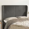 Image de vidaXL Tête de lit avec oreilles Gris foncé 147x23x118/128 cm Velours