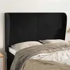 Image de vidaXL Tête de lit avec oreilles Noir 147x23x118/128 cm Velours