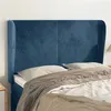 Image de vidaXL Tête de lit avec oreilles Bleu foncé 147x23x118/128 cm Velours