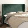 Image de vidaXL Tête de lit avec oreilles Vert foncé 163x23x118/128 cm Velours
